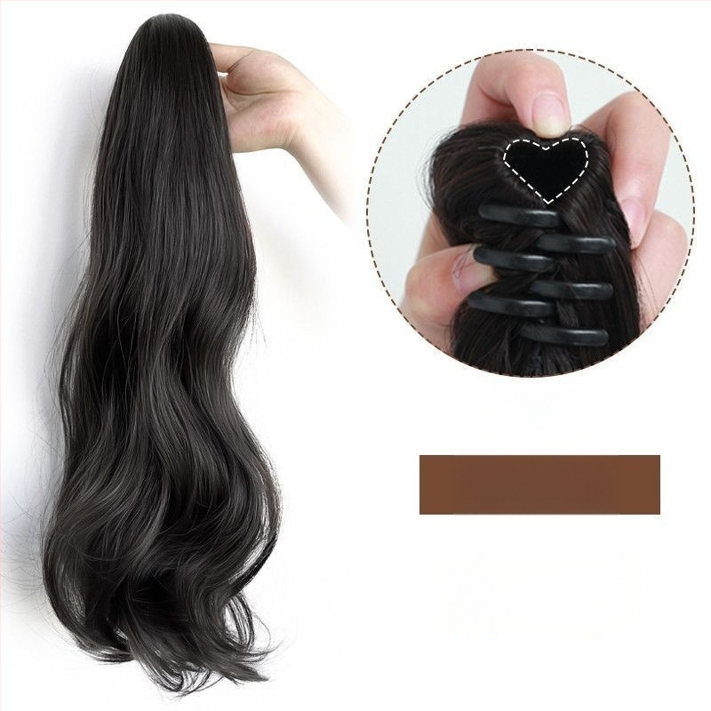 Ponytail parukas klipsiga kinnitusega, pikad lokid, suured lained, õmblusteta disain, kuumuskindlad sünteetilised kiud