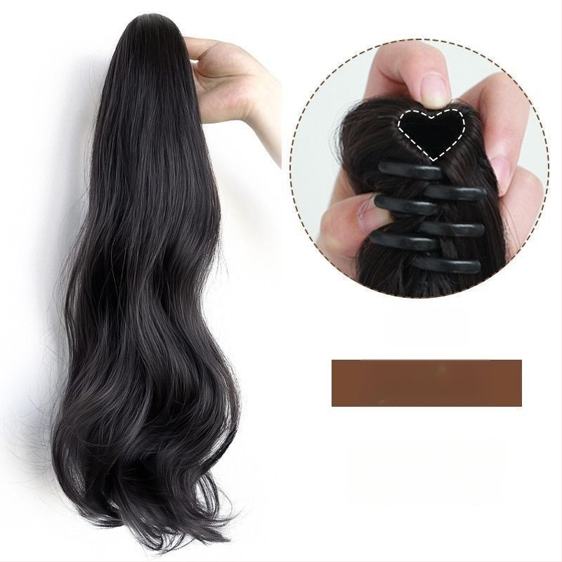 Ponytail parukas klipsiga kinnitusega, pikad lokid, suured lained, õmblusteta disain, kuumuskindlad sünteetilised kiud