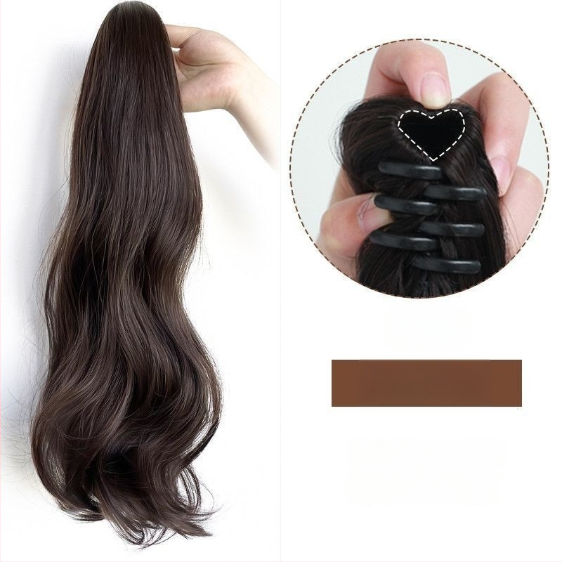 Ponytail parukas klipsiga kinnitusega, pikad lokid, suured lained, õmblusteta disain, kuumuskindlad sünteetilised kiud