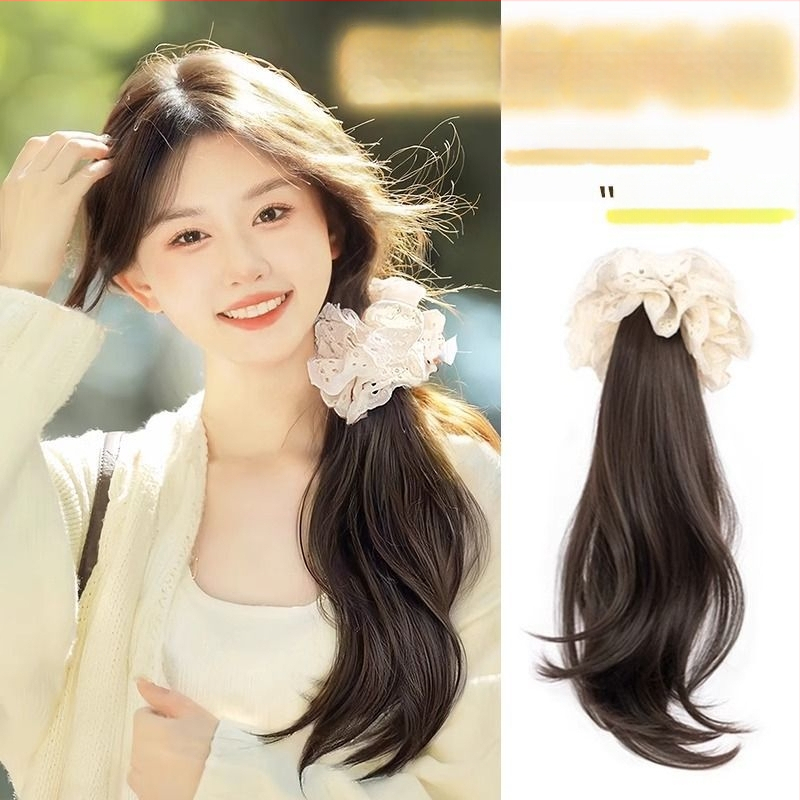 Parukas punutisega sabaga, Korea stiilis külgmine saba, kuumakindel juhtmestik, ei värviks