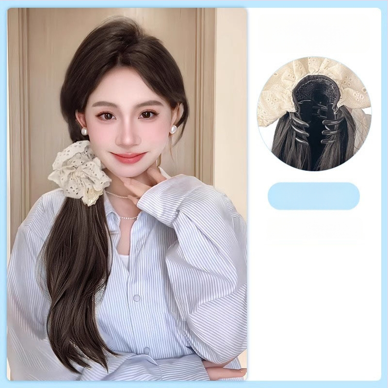 Parukas punutisega sabaga, Korea stiilis külgmine saba, kuumakindel juhtmestik, ei värviks