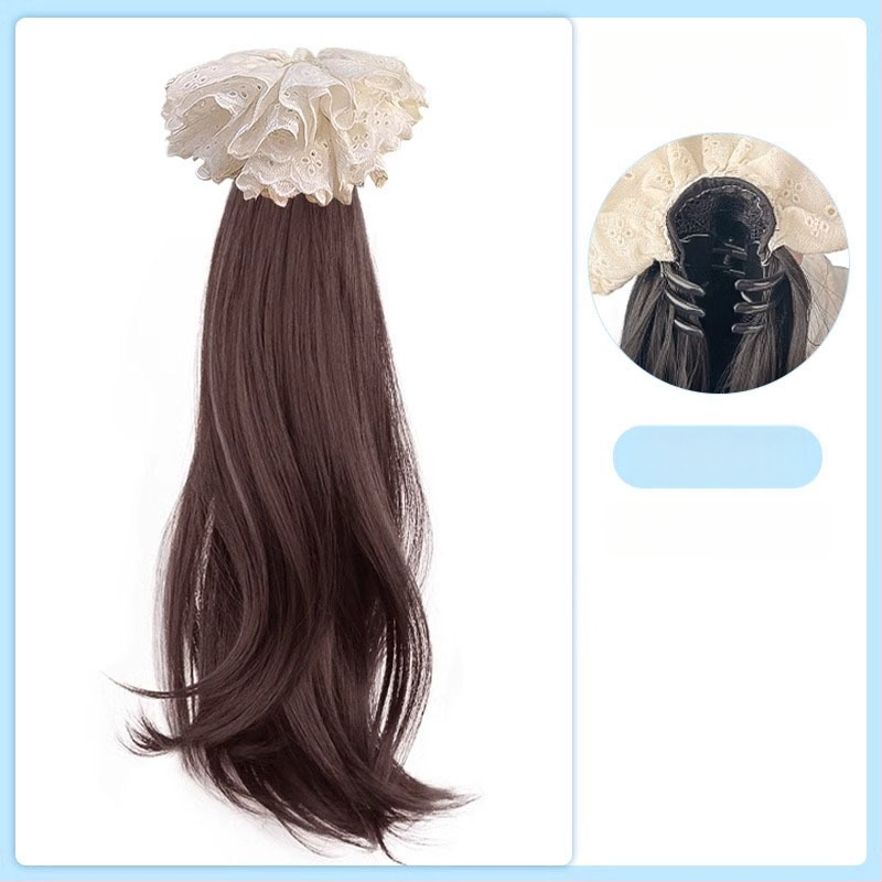 Parukas punutisega sabaga, Korea stiilis külgmine saba, kuumakindel juhtmestik, ei värviks