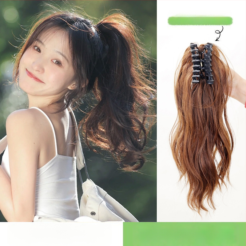 Korealiku stiili klips-poni uodega jaoks, pilvekujulise lõiminguga ja lillekimp, sünteetiline kiud kuumusele vastupidav, mudel 1137