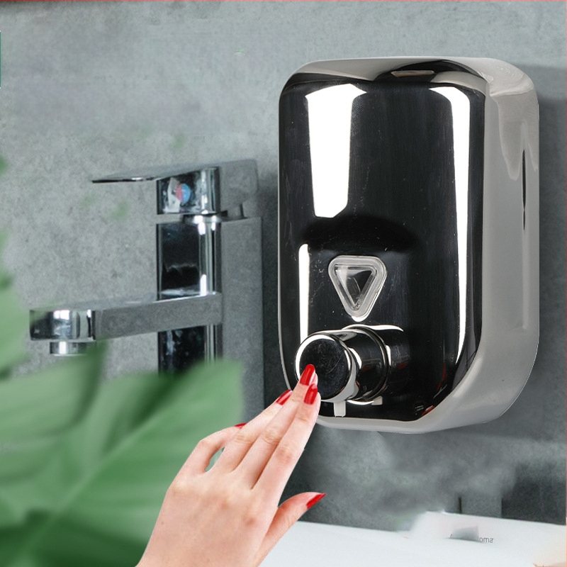 Sieninis nerūdijančio plieno muilo dozatorius, rankinė pompa, 304 nerūdijančio plieno konstrukcija, svoris 500 g, šiuolaikinis minimalistinis stilius