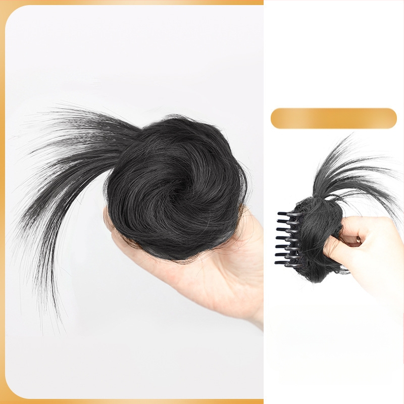 Ponytail parukas klipsiga, poolikult seotud lillekimp, kuumust-taluv sünteetiline juuksed — Yunhui