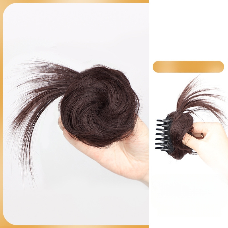 Ponytail parukas klipsiga, poolikult seotud lillekimp, kuumust-taluv sünteetiline juuksed — Yunhui