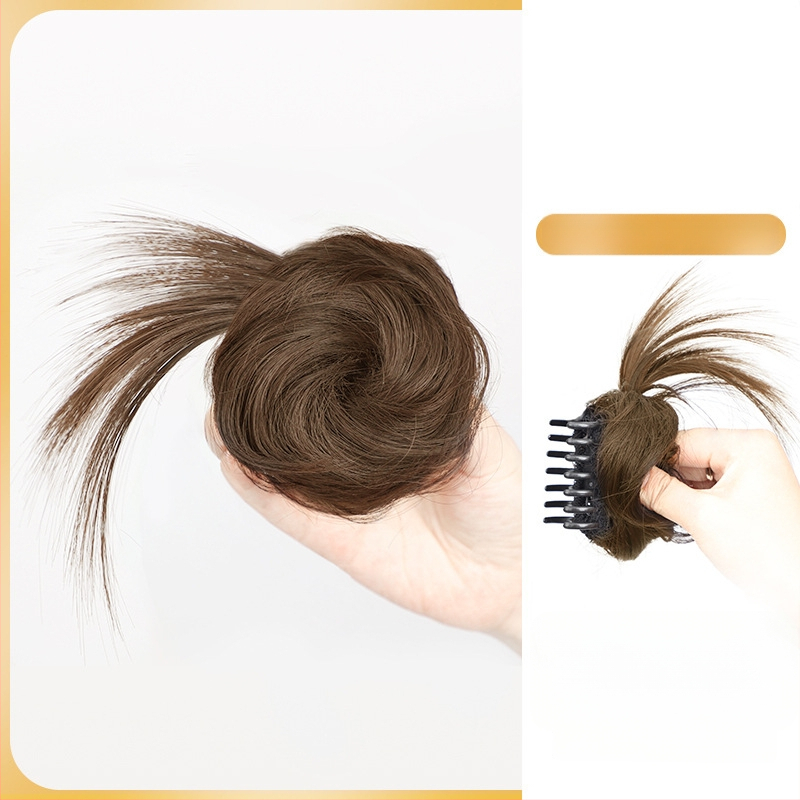 Ponytail parukas klipsiga, poolikult seotud lillekimp, kuumust-taluv sünteetiline juuksed — Yunhui