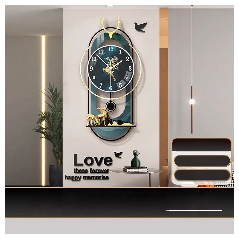 Moderný oválny nástenný hodiny s pohonom JPOK T3, ciferník z plexisklu, napájanie batériou