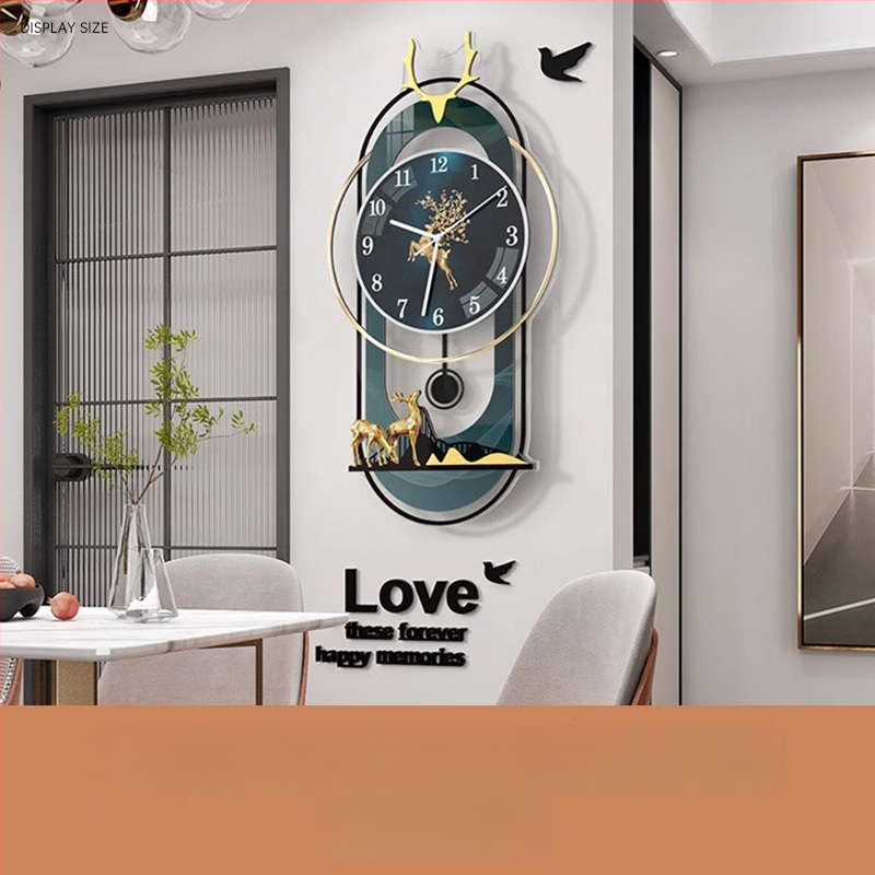 Moderný oválny nástenný hodiny s pohonom JPOK T3, ciferník z plexisklu, napájanie batériou