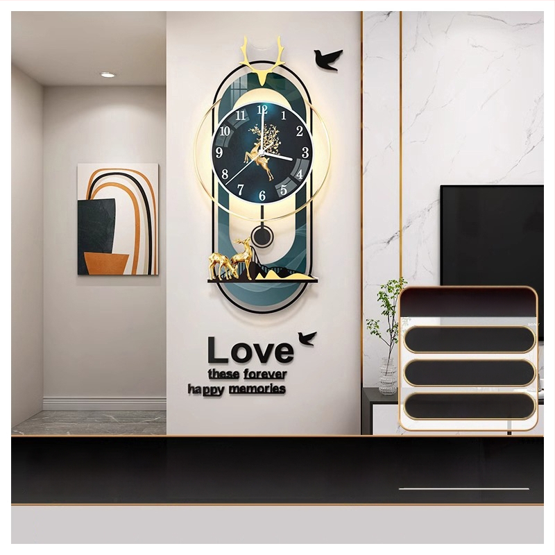 Moderný oválny nástenný hodiny s pohonom JPOK T3, ciferník z plexisklu, napájanie batériou