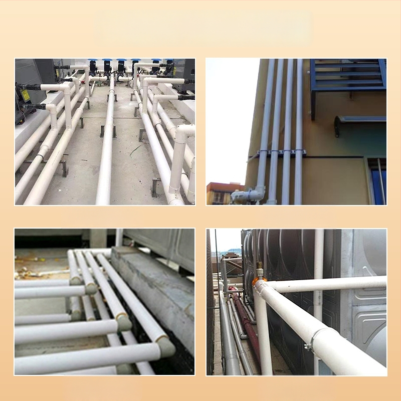 Nerūdijančio plieno izoliuotas vamzdis su poliuretano putomis – integruota kompozitinė vamzdynė karšto ir šalto vandens bei šildymo sistemoms; šilumos laidumas 0,0209 W/mK; PU tankis 40–60 kg/m³