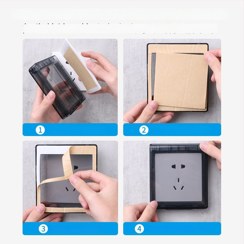 Vandensdroša tualetes rozetes kaste ar vāku, paaugstināta un izstiepta aizsardzība, PC plastmasa, rozetes piederumi, International electrician