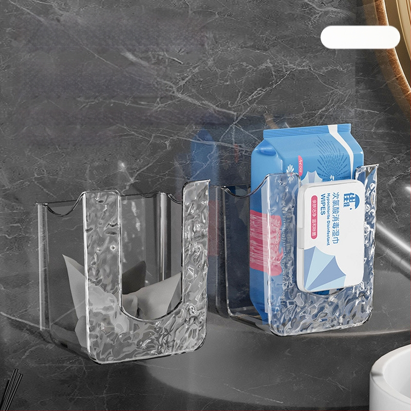 Seinasse kinnitatav niiskete salvrättide kast ja tualettpaberi hoidja, veekindel plastik, puurimata, mitmekülgne vannitoa korraldaja