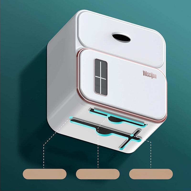 Seinasse paigaldatav WC-paberikarp, puurimiseta, veekindel plastikust (mudel 6252)