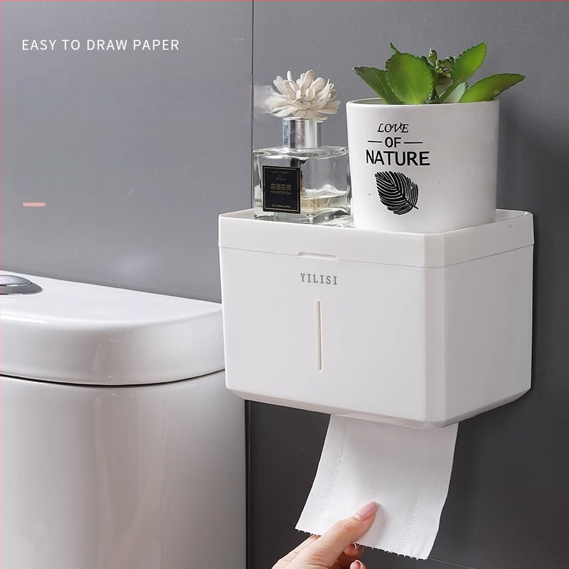 Seinasse paigaldatav veekindel plastist tualettpaberi kast, mudel 9141, sobib ritiniam pabire, kaasaegne minimalistlik stiil