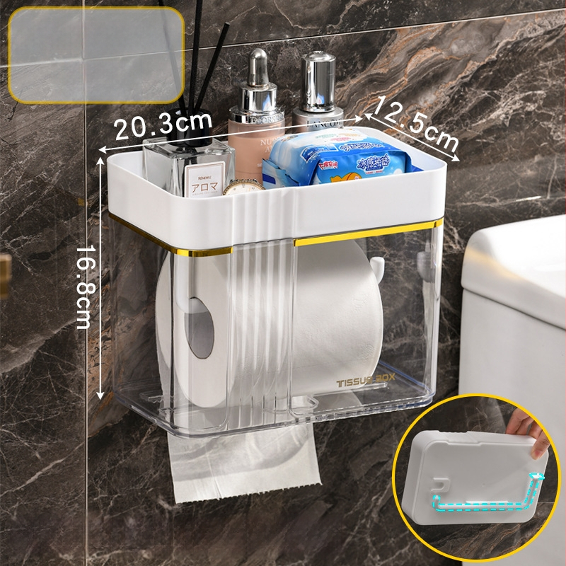 Nástenný zásobník na toaletný papier Morning Dream Jia, plast, hladký povrch, štvorcový tvar