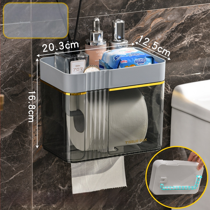 Nástenný zásobník na toaletný papier Morning Dream Jia, plast, hladký povrch, štvorcový tvar