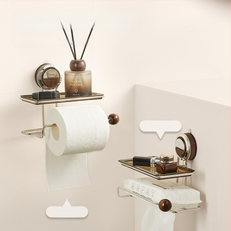 Vannitoa paberrulli hoidja, seinakinnitusega, puurimist vajamata, imemiskorkiga, plastist, mitmekülgne