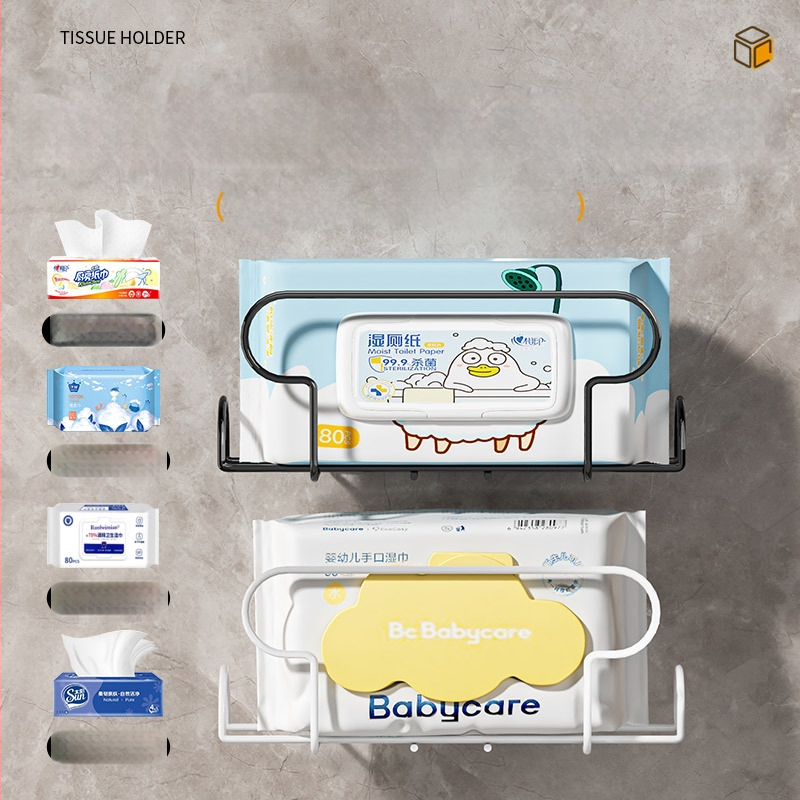 Siurbimo puodelio laikiklis šlapioms servetėlėms — sieninis popieriaus rankų laikiklis virtuvėje ir vonioje (ABS+geležis, elektroplatavimas)