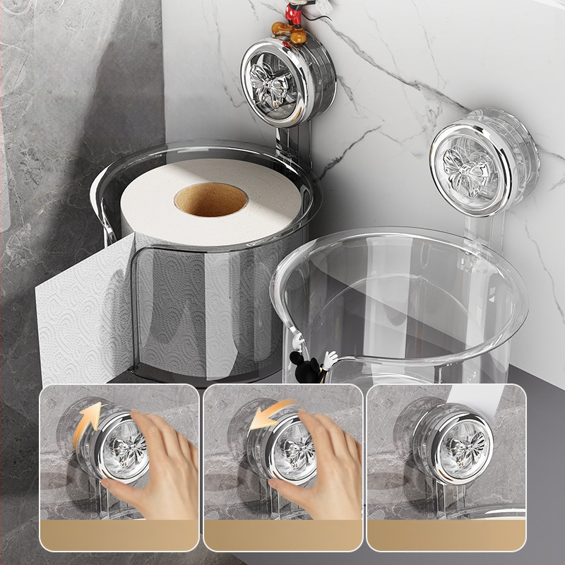 Youqin seinale paigaldatav suction cup tualettpaberirulli hoidik – plastikust, sobib rullpaberile, vannituppa, puurimata