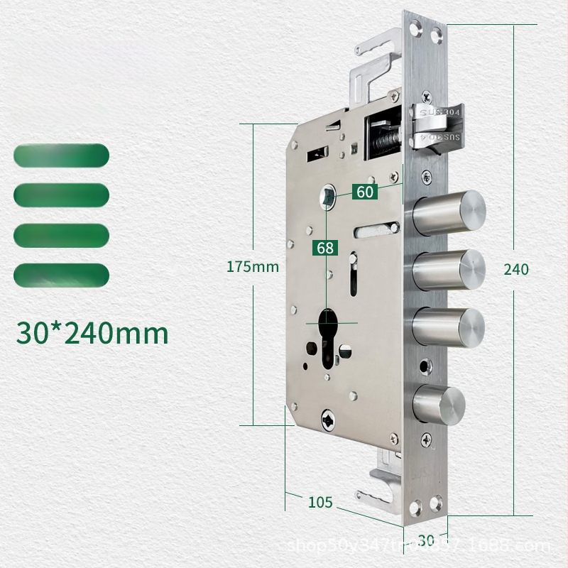 Yi Chen 24240 zámok s otlačkom prsta z nehrdzavejúcej ocele 304 — kompatibilný so zabezpečovacími dverami, drevenými, kovovými a hliníkovými dverami; dvojitý živý zámok, inteligentný cylindr