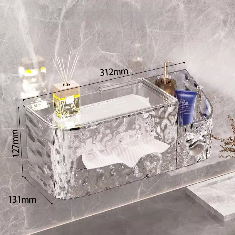 Salvrätikute kast seinale imukupiga, jäämustriga, veekindel, sobib tõmmatavate salvrätikute jaoks