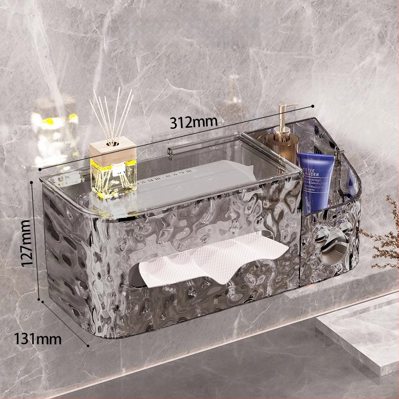 Salvrätikute kast seinale imukupiga, jäämustriga, veekindel, sobib tõmmatavate salvrätikute jaoks