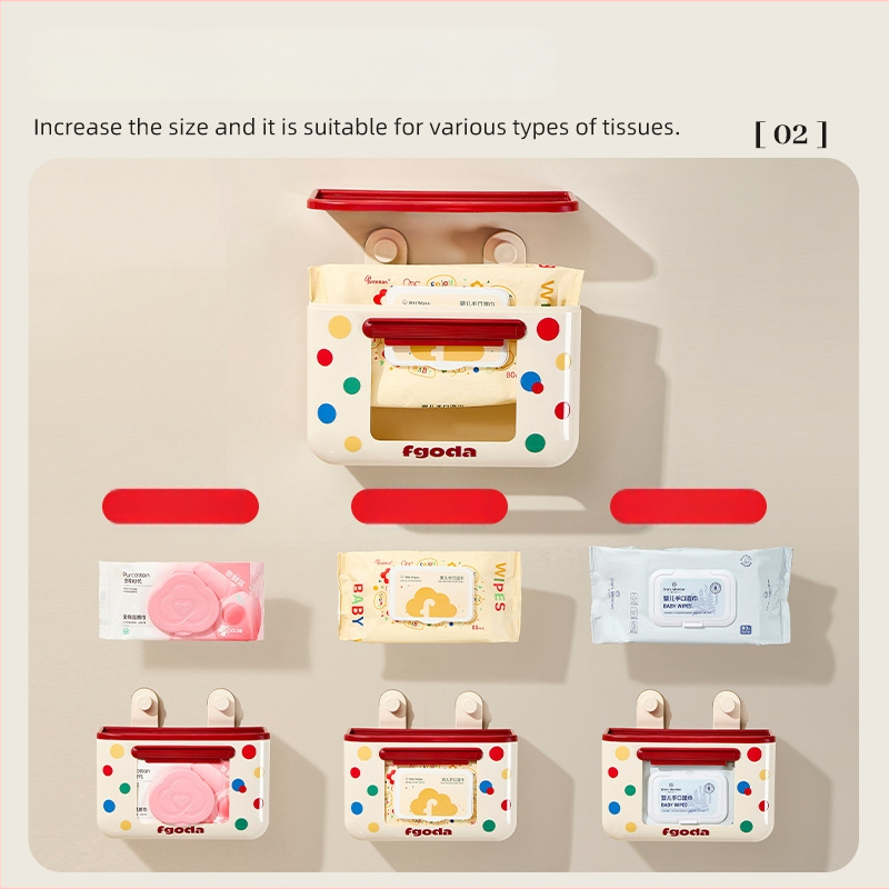 Siurbimo puodelio drėgnų servetėlių laikymo dėžutė su apverčiamu popieriaus rankšluosčių laikikliu – ABS, kvadratinė išvaizda, šiuolaikinis minimalistinis stilius