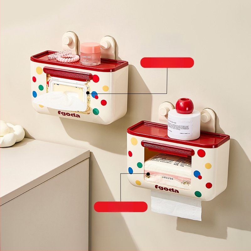 Siurbimo puodelio drėgnų servetėlių laikymo dėžutė su apverčiamu popieriaus rankšluosčių laikikliu – ABS, kvadratinė išvaizda, šiuolaikinis minimalistinis stilius