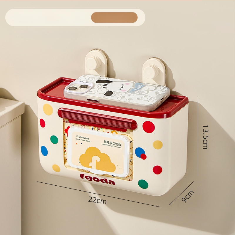 Siurbimo puodelio drėgnų servetėlių laikymo dėžutė su apverčiamu popieriaus rankšluosčių laikikliu – ABS, kvadratinė išvaizda, šiuolaikinis minimalistinis stilius