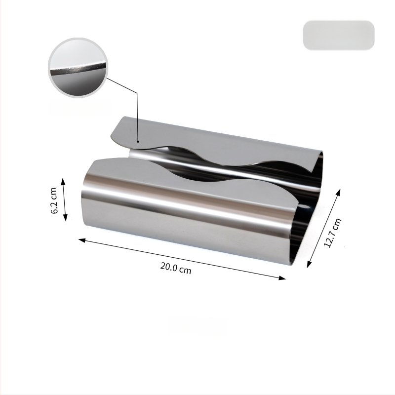 Roostevabast terasest salvrätikute karp, kerge luksusstiil, laineline muster, peegelviimistlus, mudel XT20220526