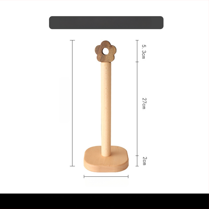 Vertikálny stojan na papier v kuchyni z bukového dreva, skladovací priestor na rolky, moderný minimalistický štýl, prispôsobiteľný tvar