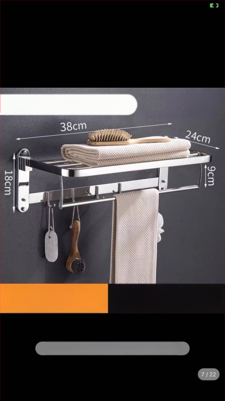 Nerūdijančio plieno sulankstomas rankšluosčių laikiklis, sieninis, 5 dalių rinkinys, šiuolaikinis minimalistinis dizainas