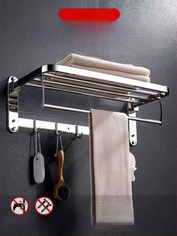 Nerūdijančio plieno sulankstomas rankšluosčių laikiklis, sieninis, 5 dalių rinkinys, šiuolaikinis minimalistinis dizainas