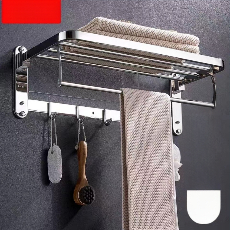 Nerūdijančio plieno sulankstomas rankšluosčių laikiklis, sieninis, 5 dalių rinkinys, šiuolaikinis minimalistinis dizainas