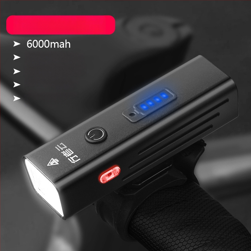 Kalnų dviračio žibintas iš aliuminio lydinio, USB įkrovimas, atsparus vandeniui, naktiniam važiavimui kalnų dviračiu