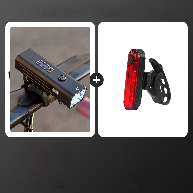 Kalnų dviračio žibintas iš aliuminio lydinio, USB įkrovimas, atsparus vandeniui, naktiniam važiavimui kalnų dviračiu