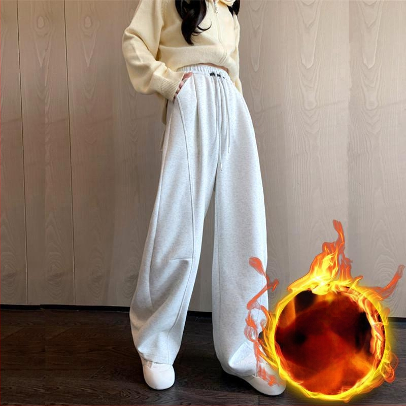 Moteriškos sportinės kelnės su aukštu juosmeniu, platus kirpimas, mikroelastiškumas, ruduo 2025