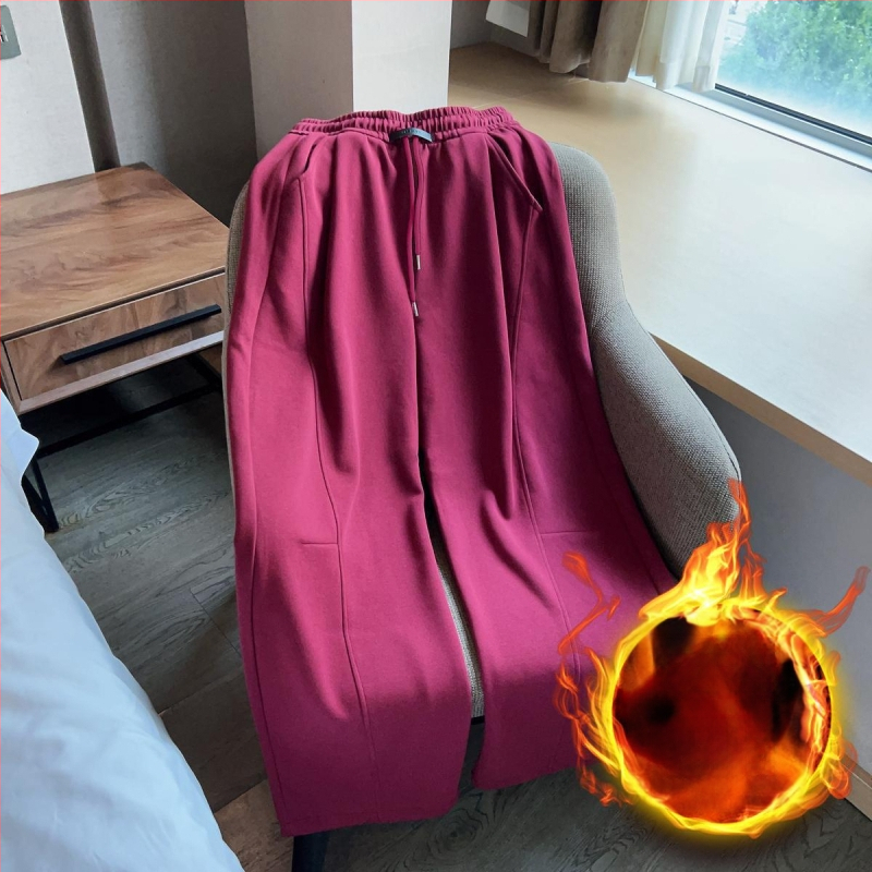 Moteriškos sportinės kelnės su aukštu juosmeniu, platus kirpimas, mikroelastiškumas, ruduo 2025