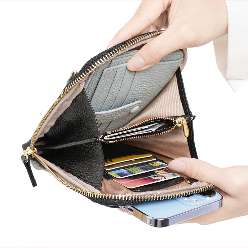 Sieviešu crossbody mobilās somas no pirmā slāņa govs ādas, rāvējslēdzēja aizdare, vertikāla kvadrāta forma, pilsētas vienkāršais stils