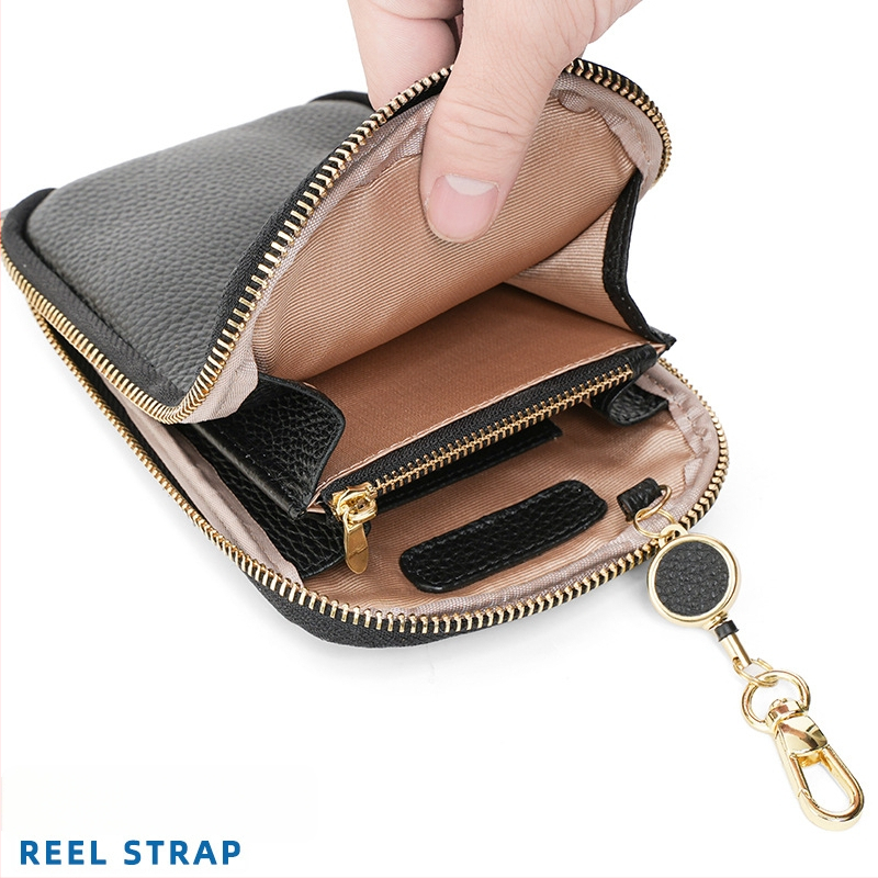 Sieviešu crossbody mobilās somas no pirmā slāņa govs ādas, rāvējslēdzēja aizdare, vertikāla kvadrāta forma, pilsētas vienkāršais stils