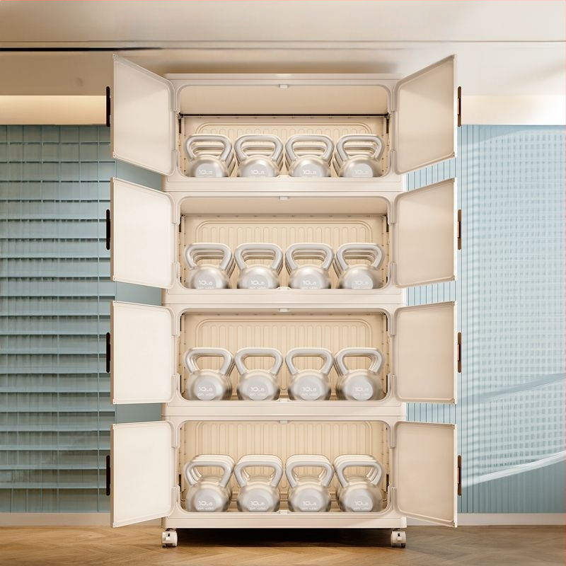 Úložná skriňa - európsky štýl, bez montáže, plastový materiál, jednoduchý dizajn, 100% nový materiál