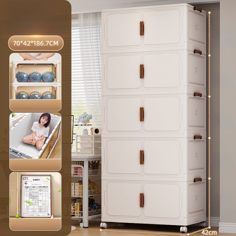 Úložná skriňa - európsky štýl, bez montáže, plastový materiál, jednoduchý dizajn, 100% nový materiál