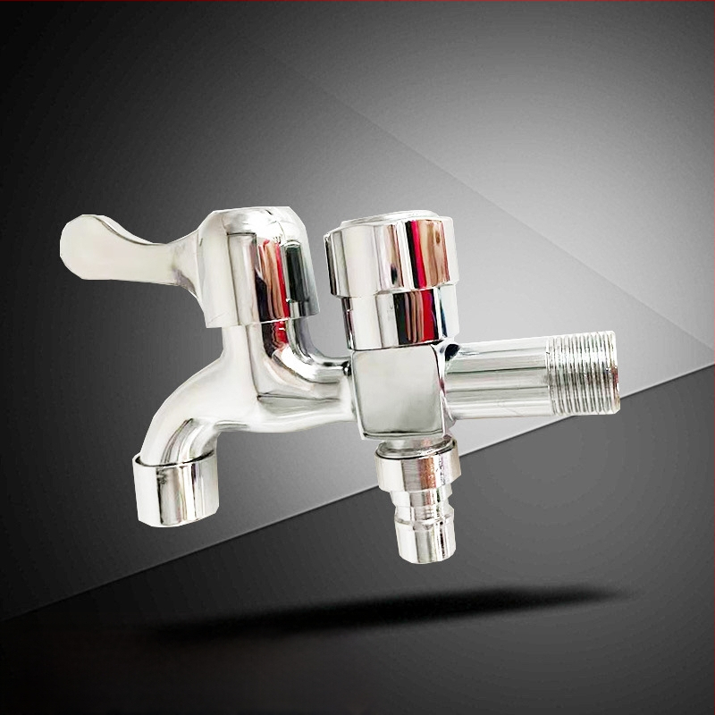 Varš daudzfunkcionālais veļasmazgāšanas krāns ar priekšējo un aizmuguri dviejkāršai lietošanai, viens ieeja diviem izlaidumiem, keramiska vārsta sirds, 20 mm savienojumi, manuāla uzstādīšana, pacelšanas tips