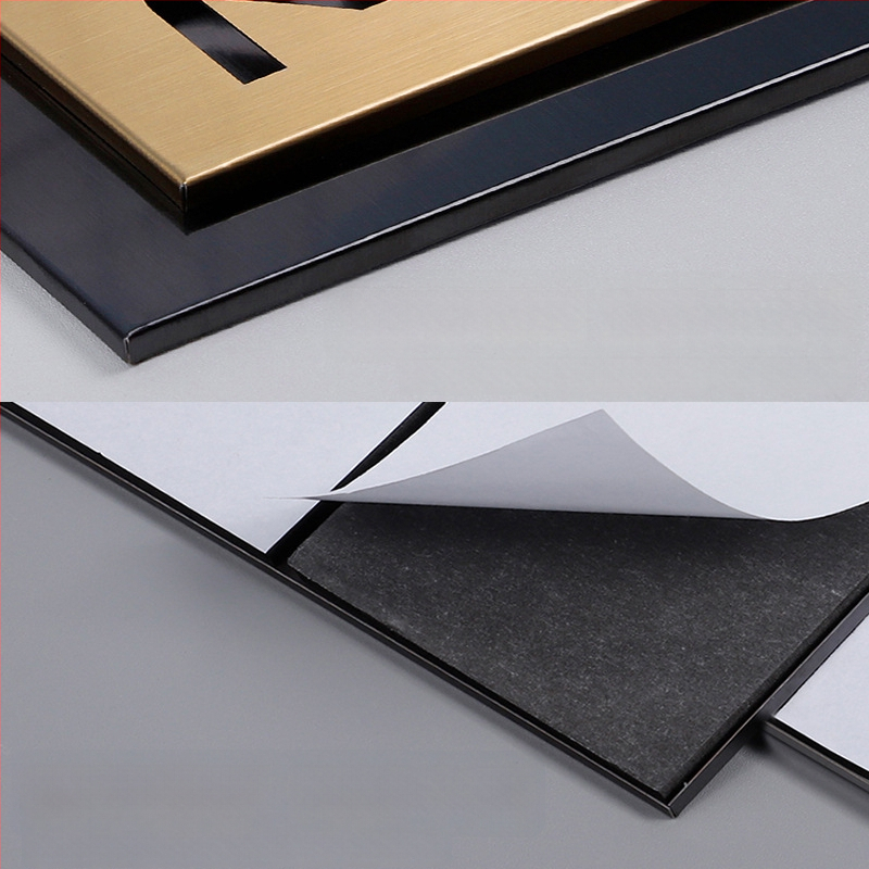 Nerūdijančio plieno durų ženklas, lazerinis graviravimas, dviejų sluoksnių tuščiavidurė numerio plokštė, lauko plokštė