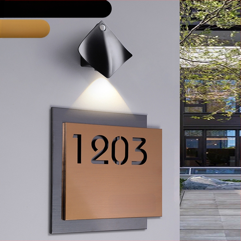 Nerūdijančio plieno durų ženklas, lazerinis graviravimas, dviejų sluoksnių tuščiavidurė numerio plokštė, lauko plokštė