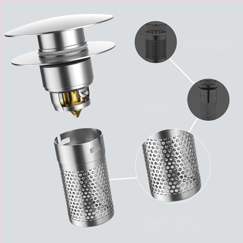 Valamu drenaaž - 304 roostevabast terasest, põrgetüüp, P-kumerus, Nine Glory