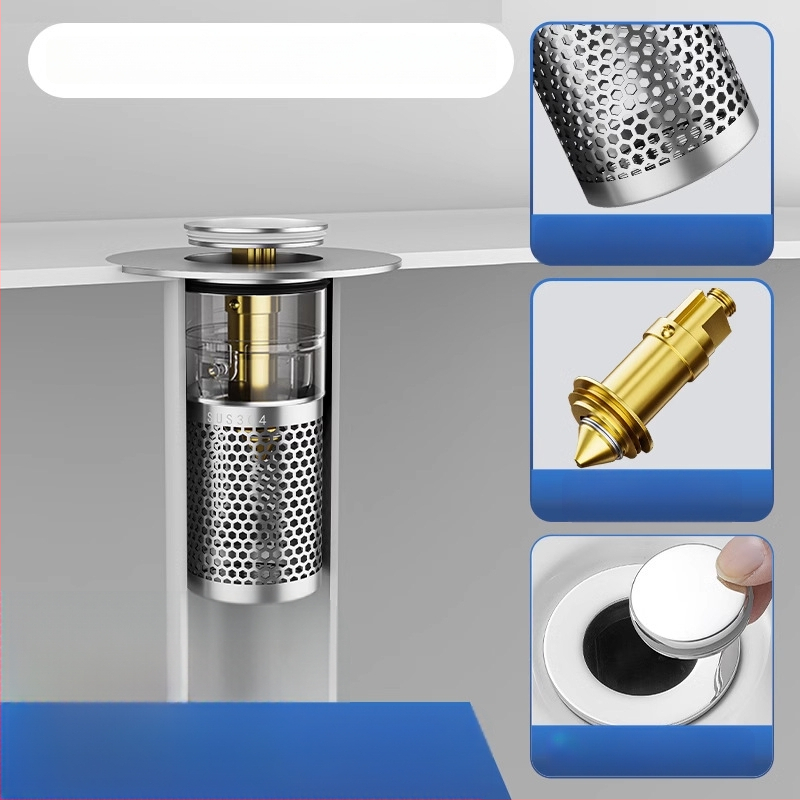 Valamu drenaaž - 304 roostevabast terasest, põrgetüüp, P-kumerus, Nine Glory