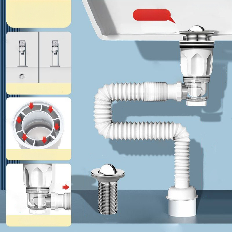 Põhjal drenaažikomplekt veekraanile, antimõrva funktsioon | Mudel: Sewer pipe; Vorm: topeltpeaga vees; Tüüp: tõmmake üles; Materjal: EVA; Tootekood: SCZ111