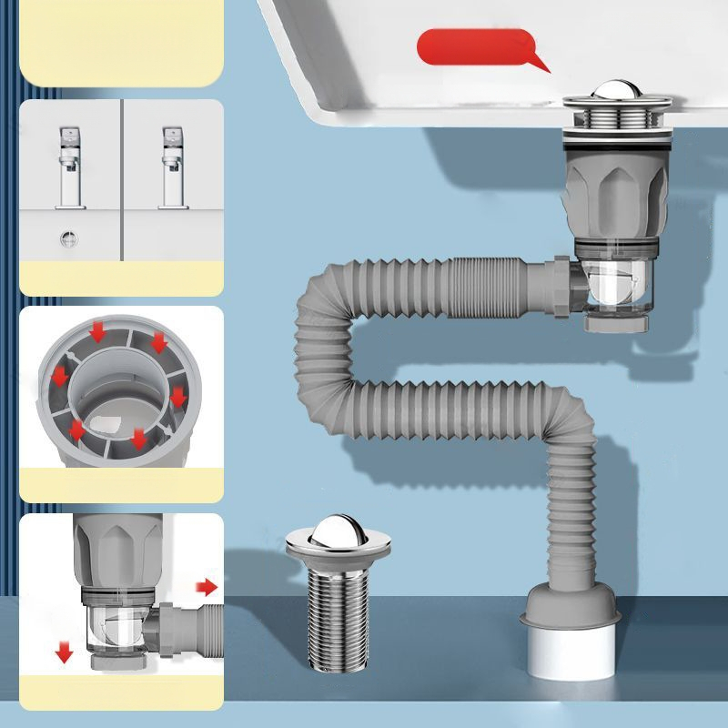 Põhjal drenaažikomplekt veekraanile, antimõrva funktsioon | Mudel: Sewer pipe; Vorm: topeltpeaga vees; Tüüp: tõmmake üles; Materjal: EVA; Tootekood: SCZ111
